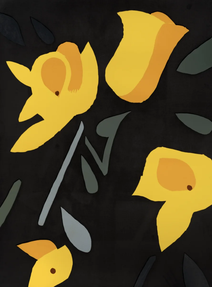 Alex Katz, Freesia, 4 color woodcut on Somerset White 500 gsm fine art paper