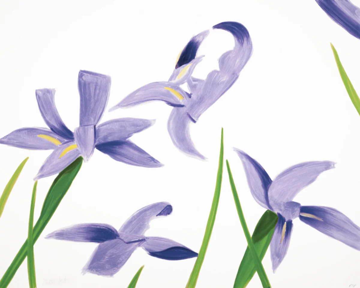 Alex Katz, Purple Irises on White, archival pigment ink print on Innova Etching Cotton Rag 315 gsm