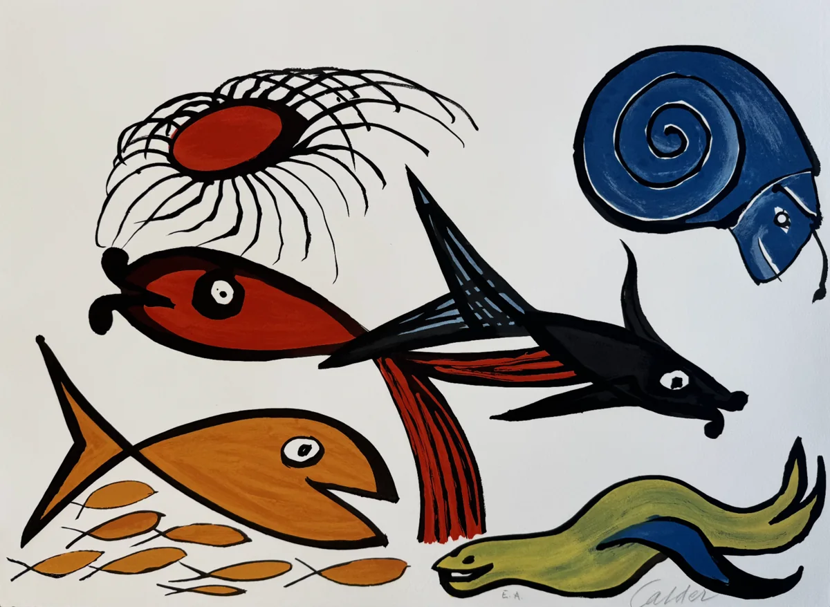 Alexander Calder, Sea Creatures, 1975 - 76, lithograph on Arches paper
