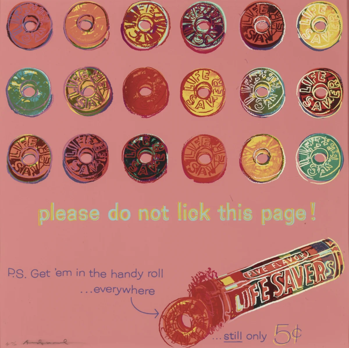 Andy Warhol, Life Savers, from Ads, 1985, screen print on Lenox Museum Board