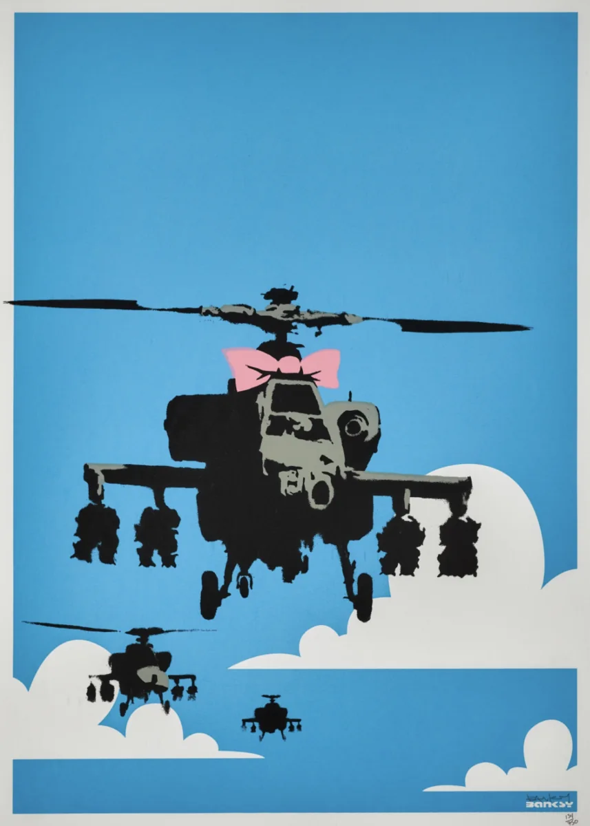 Banksy, Signed Happy Chopper, screen print on wove paper