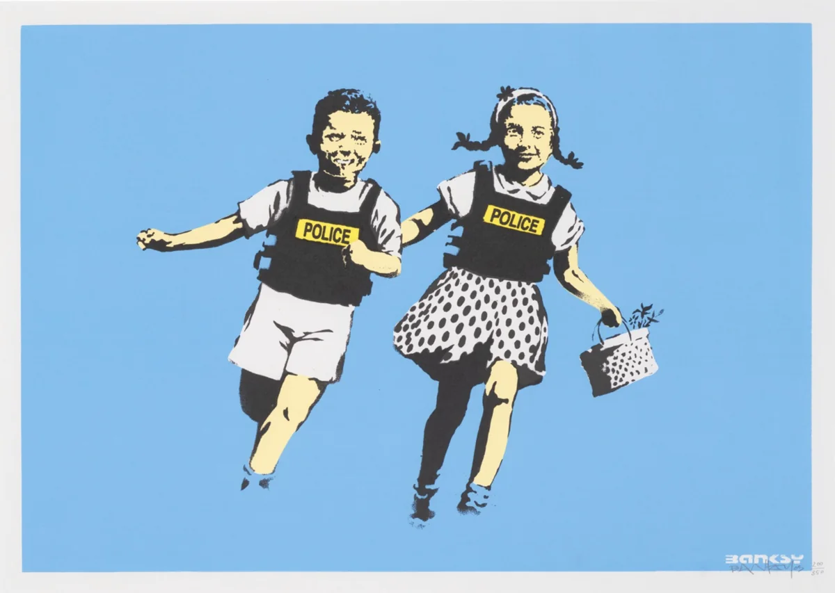 Banksy, Signed Jack and Jill Police Kids, screen print on wove paper