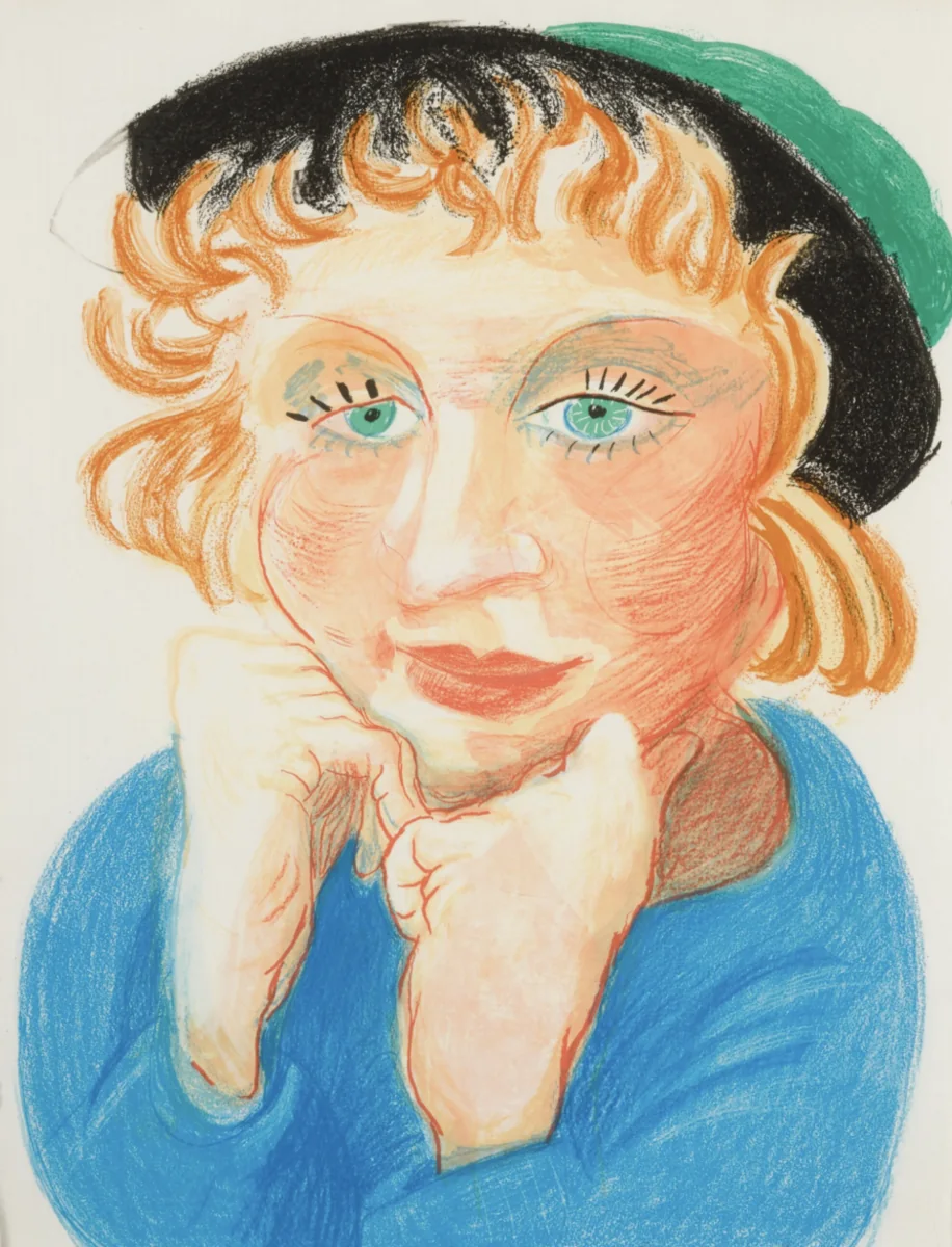 David Hockney, Celia With Green Hat, 1984, lithograph