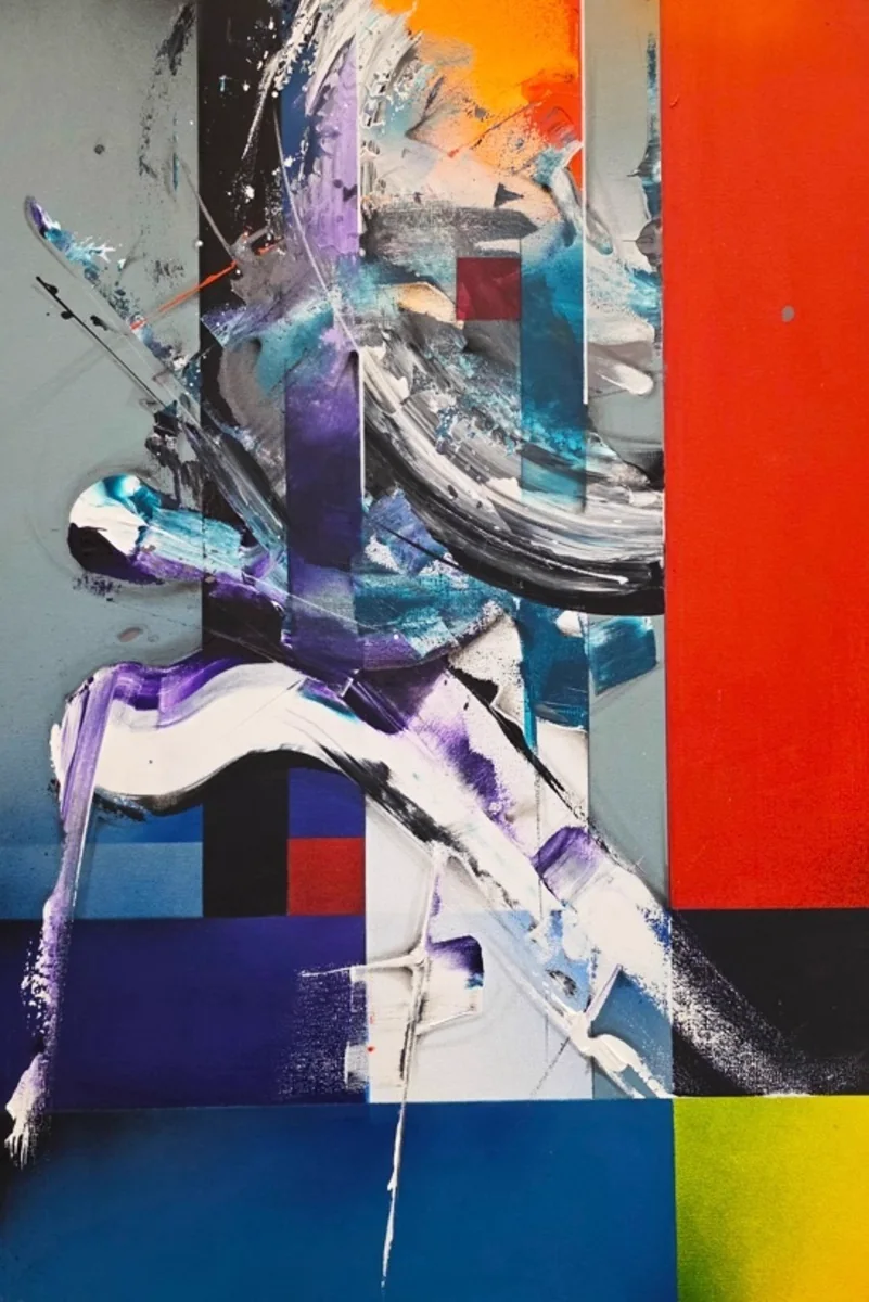 Gustavo Fernandez, Awakening No Signal, mixed media acrylics on canvas