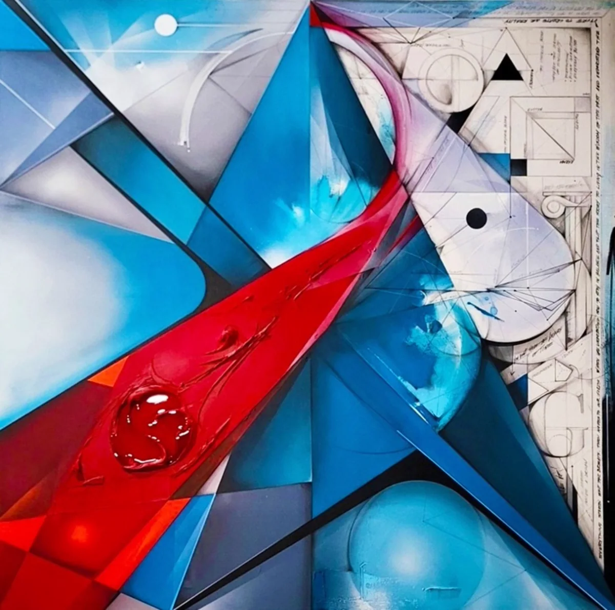 Gustavo Fernandez, Mentalism, mixed media acrylics on canvas