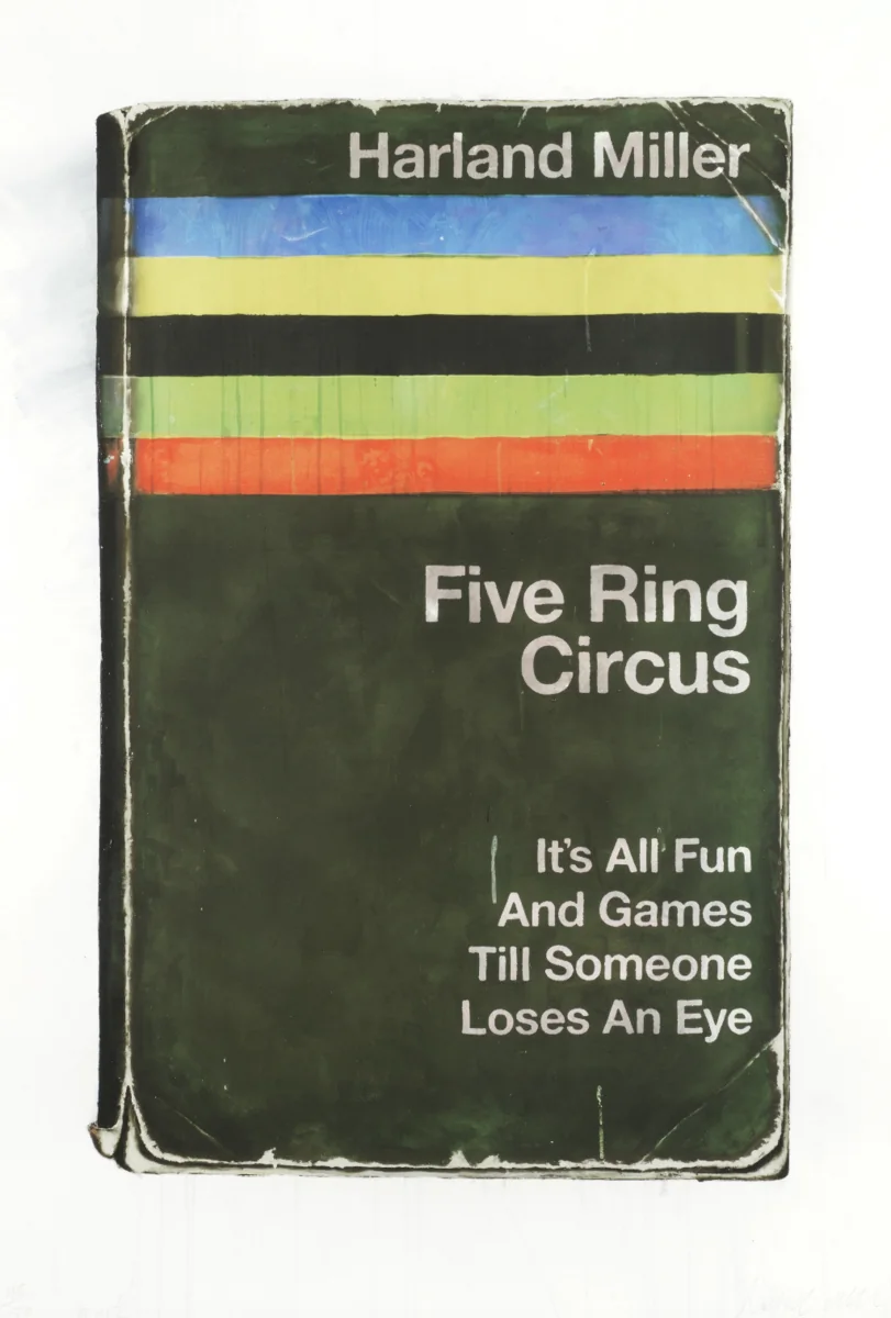 Harland Miller, Five Ring Circus-It's All Fun and Games Till Someone Loses An Eye, 2012, giclée print on German etching paper