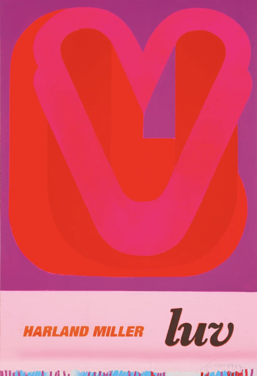 Harland Miller, Luv, 2023, wood cut