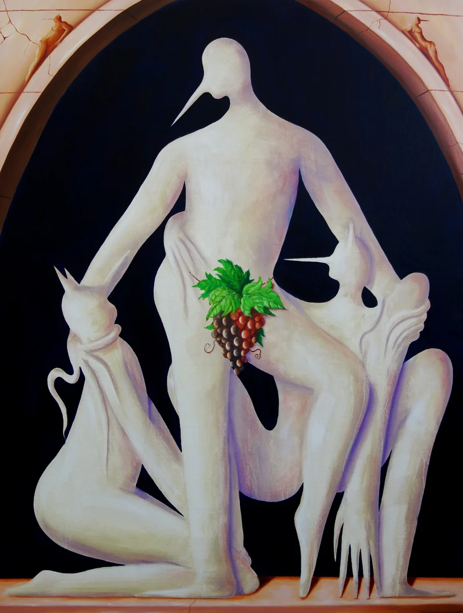 Hugo Baud, Forbidden Fruit, oil on jute