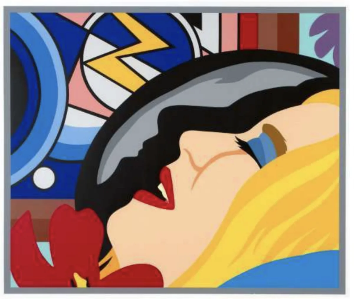 Tom Wesselmann, Bedroom Face With Lichtenstein, 1996, screen print on Coventry Rag 375 gsm white Vellum paper
