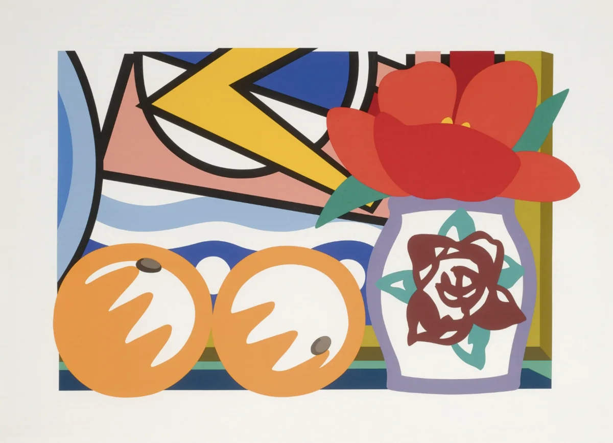 Tom Wesselmann, Still Life With Lichtenstein and Two Oranges, 1993, screen print on museum board