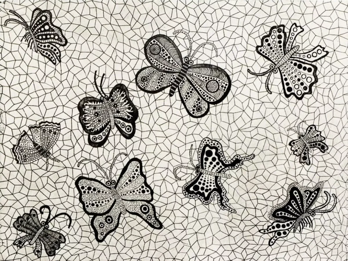 Yayoi Kusama, Butterflies, 1995, etching